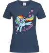 Женская футболка Sparkle rainbow dash pony Темно-синий фото