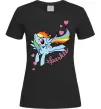 Женская футболка Sparkle rainbow dash pony Черный фото
