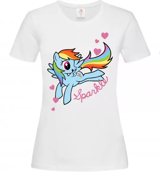 Женская футболка Sparkle rainbow dash pony Белый фото