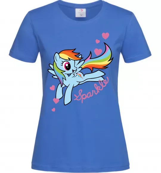 Женская футболка Sparkle rainbow dash pony Ярко-синий фото