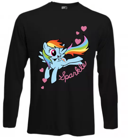 Лонгслів Sparkle rainbow dash pony Чорний фото