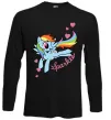 Лонгслів Sparkle rainbow dash pony Чорний фото