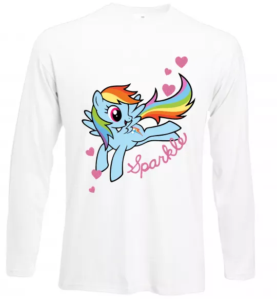 Лонгслів Sparkle rainbow dash pony Білий фото