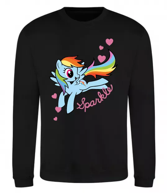 Світшот Sparkle rainbow dash pony Чорний фото