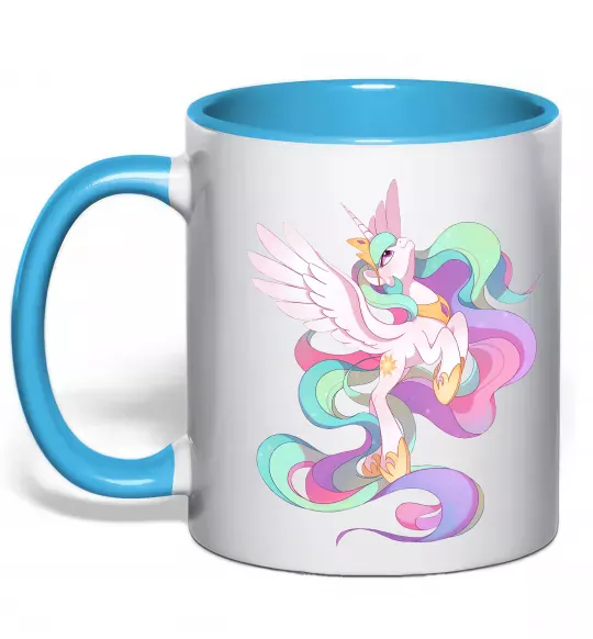 Чашка с цветной ручкой Silestia Голубой фото