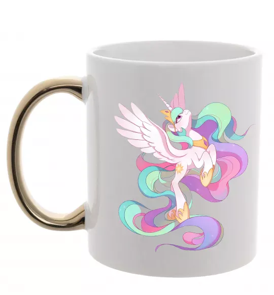 Чашка с цветной ручкой Silestia Золото фото