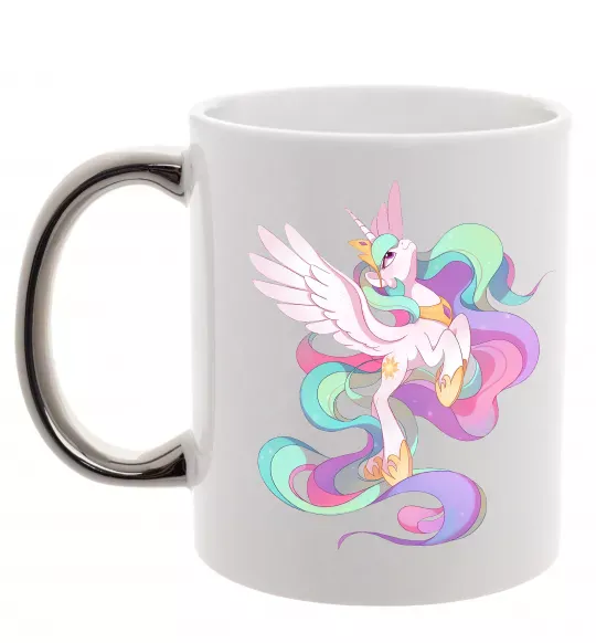 Чашка с цветной ручкой Silestia Серебро фото