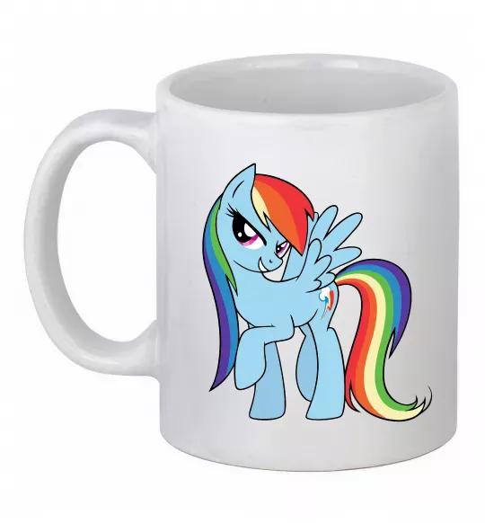 Чашка керамическая Rainbow dash Белый фото