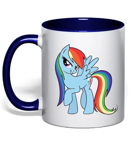 Чашка с цветной ручкой Rainbow dash Глубокий темно-синий фото