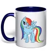 Чашка с цветной ручкой Rainbow dash Глубокий темно-синий фото