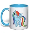 Чашка с цветной ручкой Rainbow dash Голубой фото