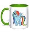 Чашка с цветной ручкой Rainbow dash Зеленый фото