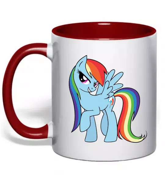 Чашка с цветной ручкой Rainbow dash Красный фото