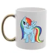 Чашка с цветной ручкой Rainbow dash Золото фото