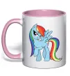 Чашка с цветной ручкой Rainbow dash Нежно розовый фото
