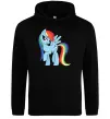 Мужская толстовка (худи) Rainbow dash Черный фото