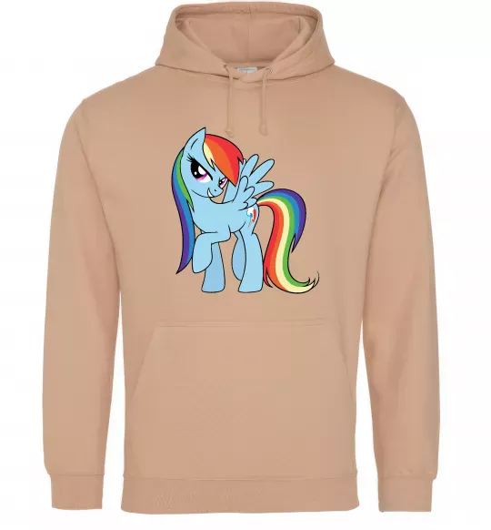 Мужская толстовка (худи) Rainbow dash Песочный фото