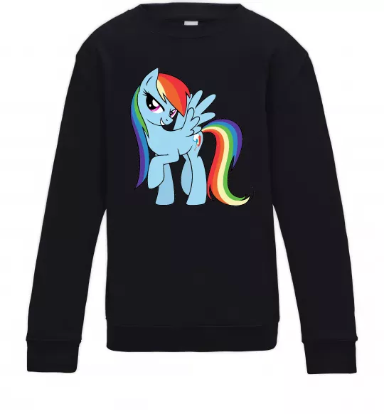 Детский Свитшот Rainbow dash Черный фото