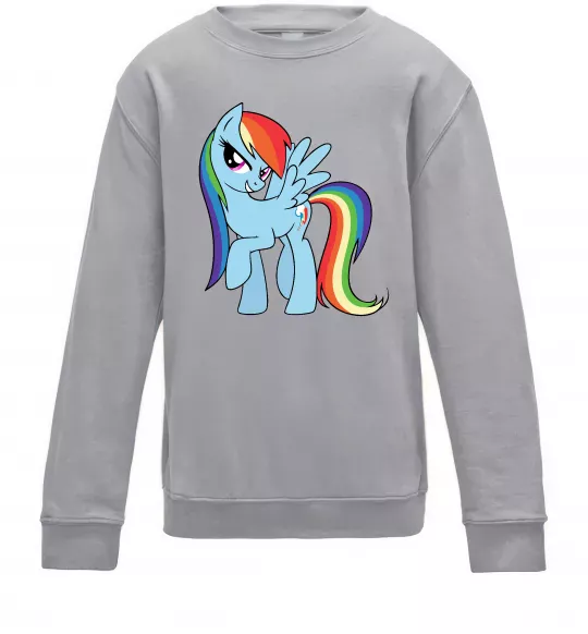 Детский Свитшот Rainbow dash Серый меланж фото