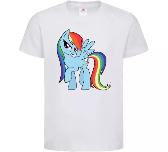 Дитяча футболка Rainbow dash Білий фото