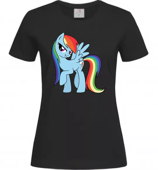 Жіноча футболка Rainbow dash Чорний фото