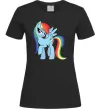 Жіноча футболка Rainbow dash Чорний фото