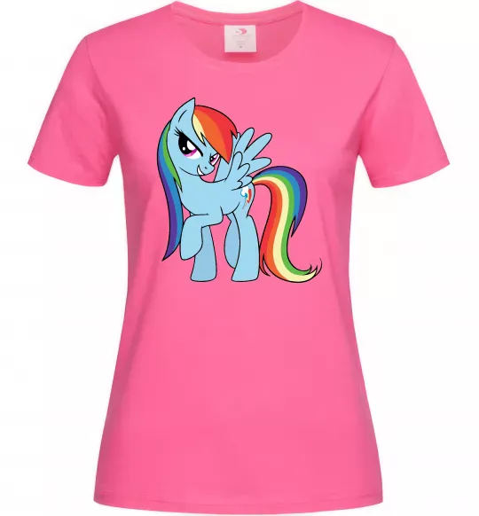Жіноча футболка Rainbow dash Яскраво-рожевий фото