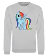 Свитшот Rainbow dash Серый меланж фото
