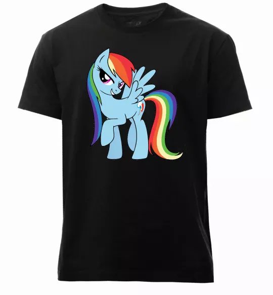 Чоловіча преміум футболка Rainbow dash Чорний фото