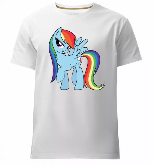 Чоловіча преміум футболка Rainbow dash Білий фото