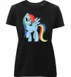 Жіноча преміум футболка Rainbow dash Чорний фото