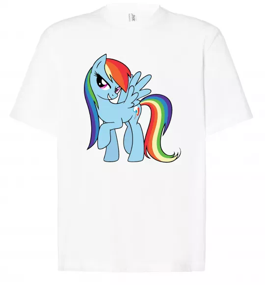 Футболка Оверсайз Rainbow dash Белый фото