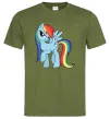Чоловіча футболка Rainbow dash Оливковий фото
