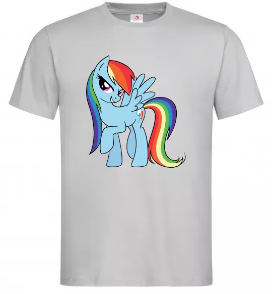 Чоловіча футболка Rainbow dash Сірий фото