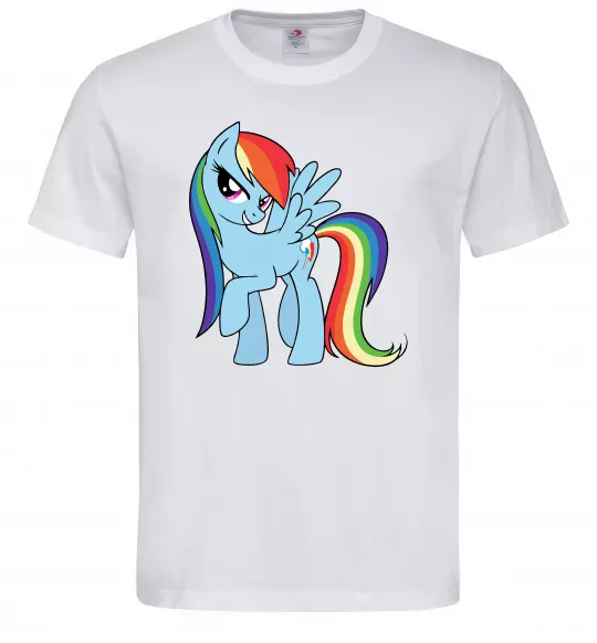 Чоловіча футболка Rainbow dash Білий фото