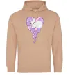 Женская толстовка (худи) Pony dream heart Песочный фото