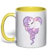 Чашка с цветной ручкой Pony dream heart Солнечно желтый фото