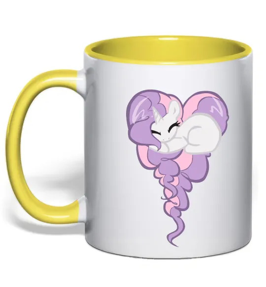 Чашка з кольоровою ручкою Pony dream heart Лимонний фото