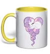 Чашка з кольоровою ручкою Pony dream heart Лимонний фото
