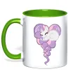 Чашка з кольоровою ручкою Pony dream heart Лаймовий фото