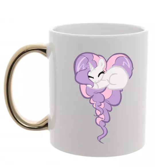 Чашка с цветной ручкой Pony dream heart Золото фото