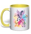 Чашка с цветной ручкой Ponies Лимонный фото