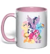Чашка з кольоровою ручкою Ponies Ніжно рожевий фото