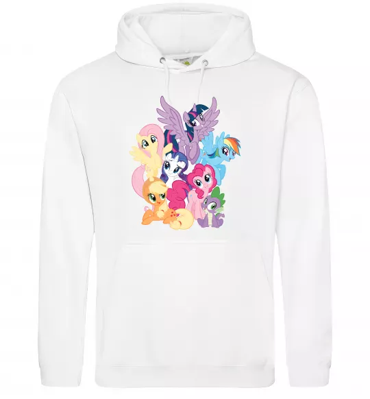 Чоловіча толстовка (худі) Ponies Білий фото