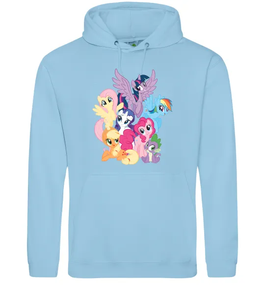 Женская толстовка (худи) Ponies Голубой фото