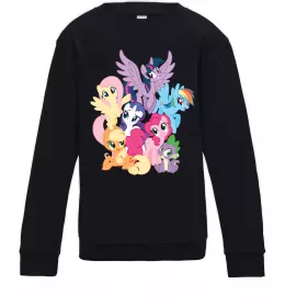 Детский Свитшот Флаттершай Черный фото