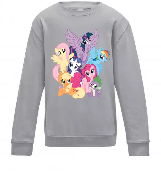 Детский Свитшот Ponies Серый меланж фото