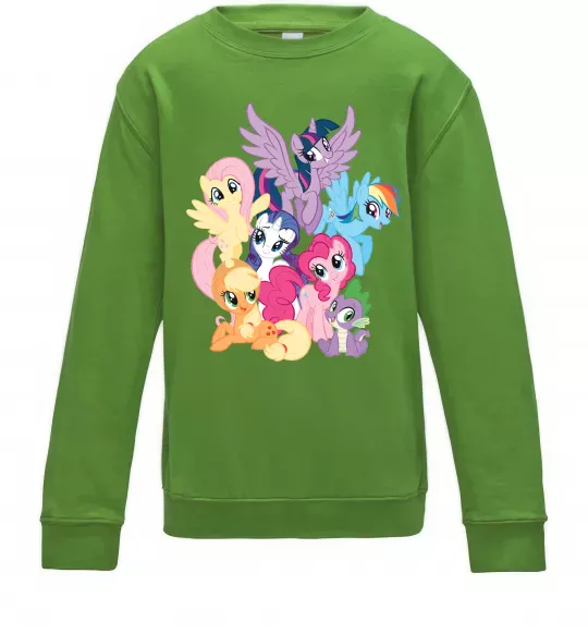 Детский Свитшот Ponies Лаймовый фото