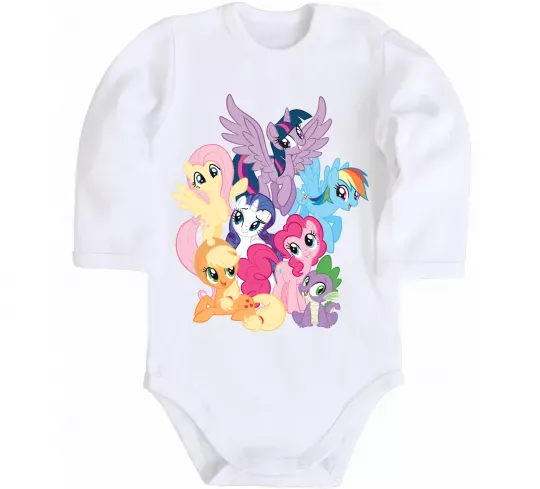 Дитячий бодік Ponies Білий фото