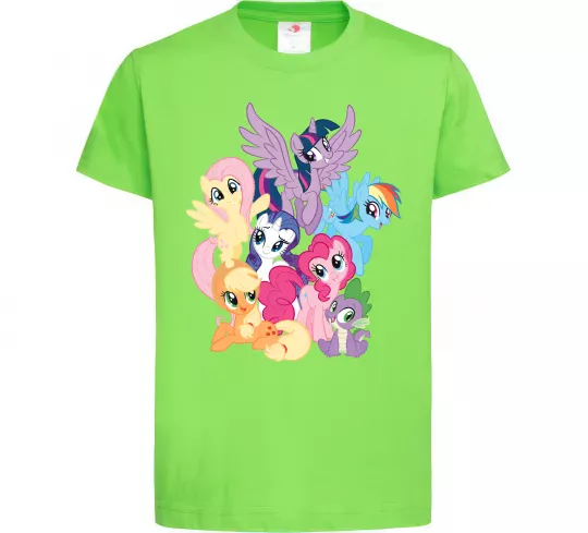 Дитяча футболка Ponies Лаймовий фото